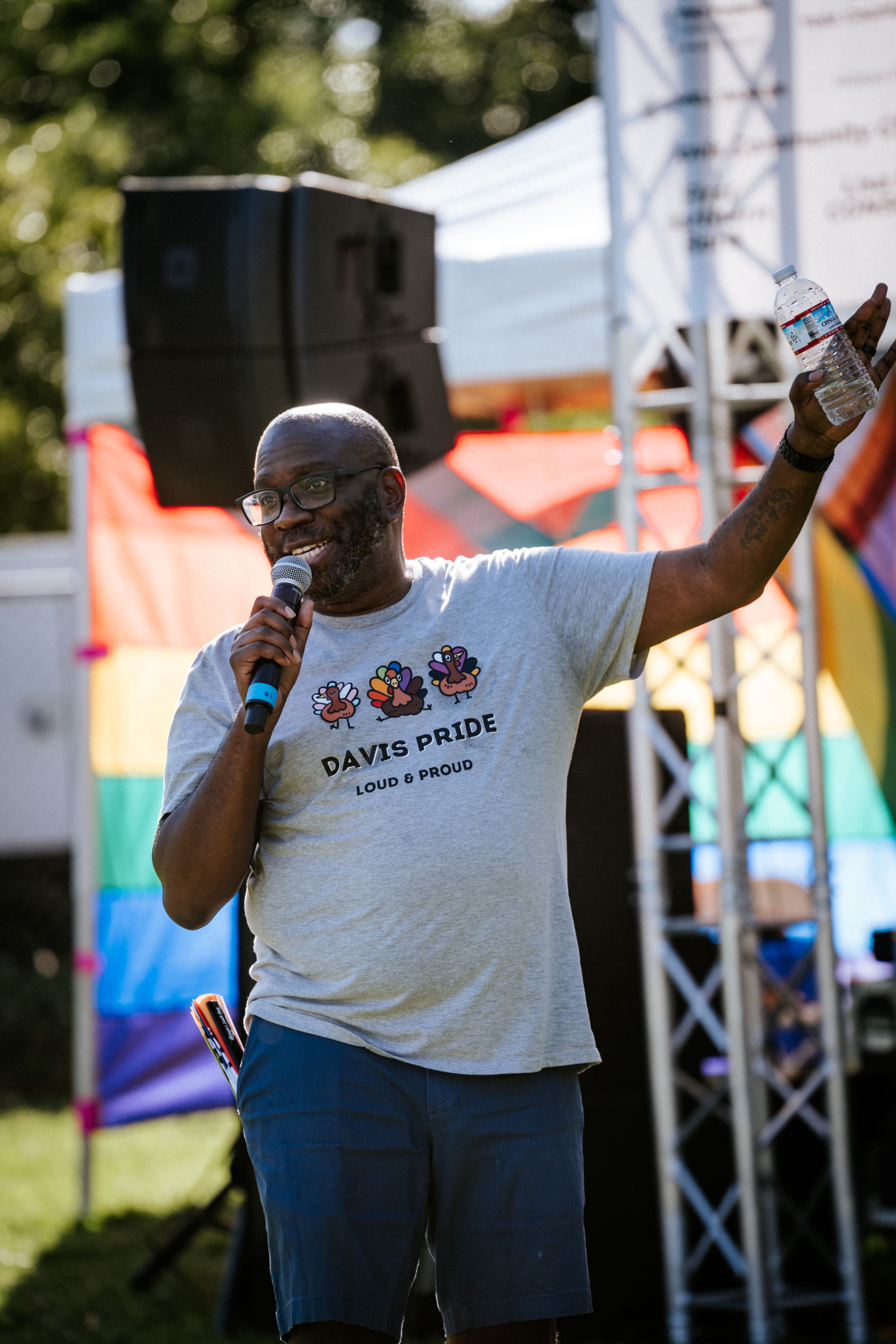 Sandré Henriquez Nelson, the new executive director of the Davis Phoenix Collective, at Davis Pride. (Courtesy of Davis Phoenix Collective)