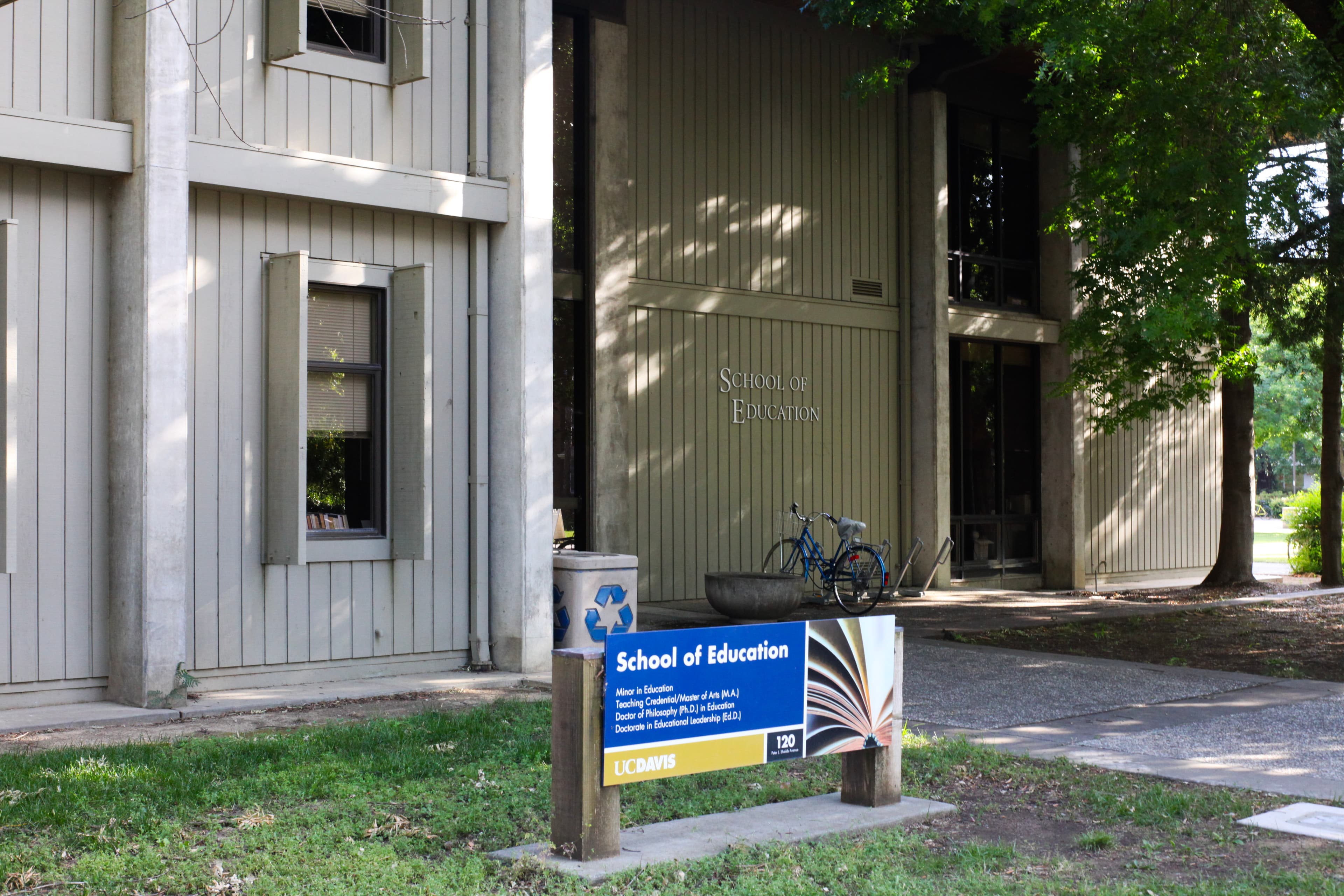 UC Davis' School of Education building on May 5, 2026. The university is launching a new Master of Education degree and teaching credential program in Summer 2027. (Armando Palomares / Aggie)